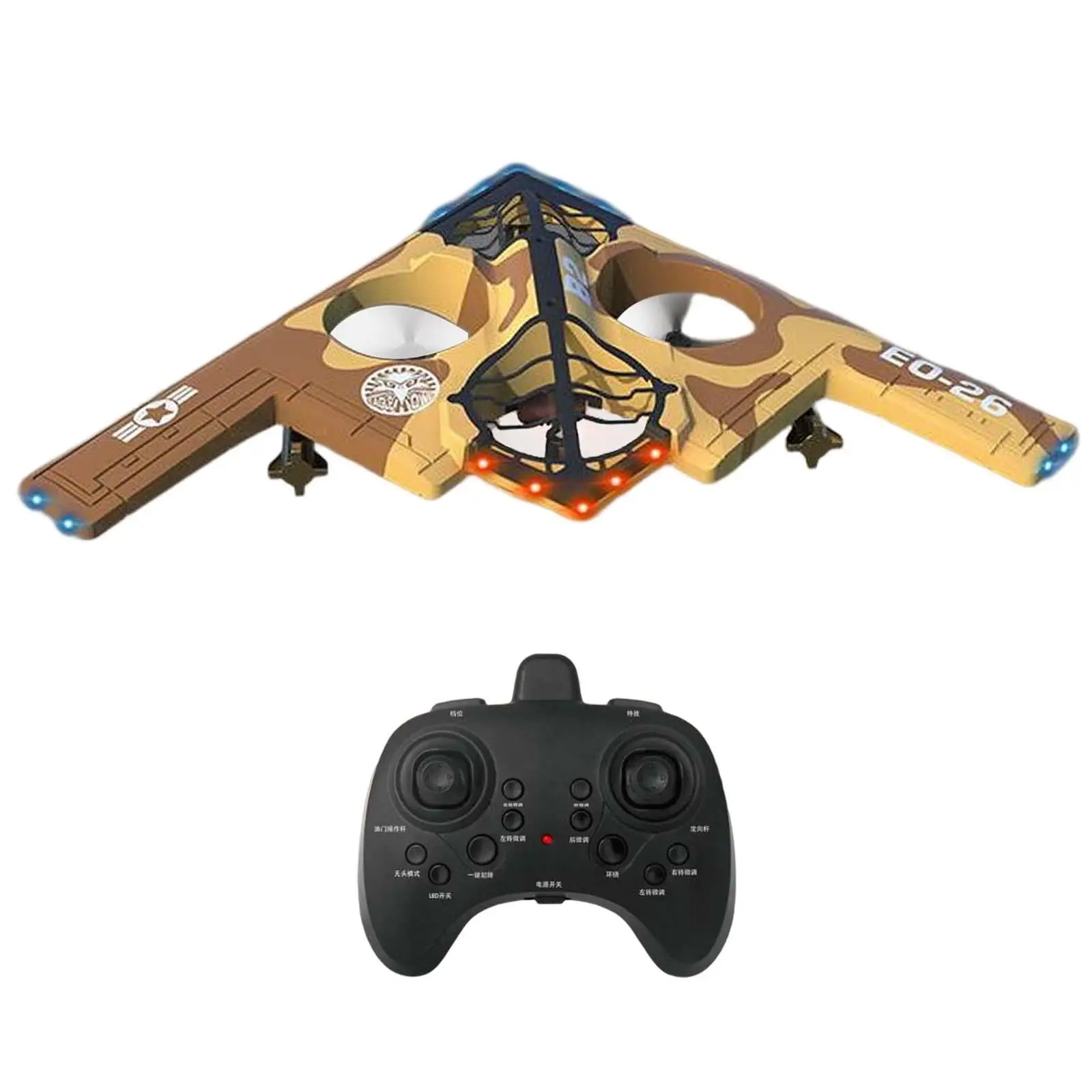 Foam Foam RC Aircraft 2.4G 6 Channels Flip Hover Stunting Plane Glider Fighter Fixed Wing for Beginner Easy to Control