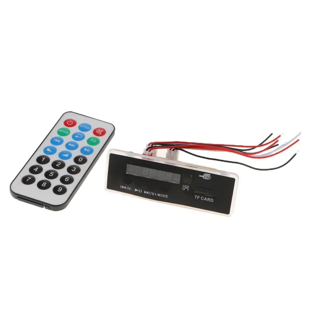 Car Bluetooth MP3 Audio  Module Board Remote Control for USB & TF