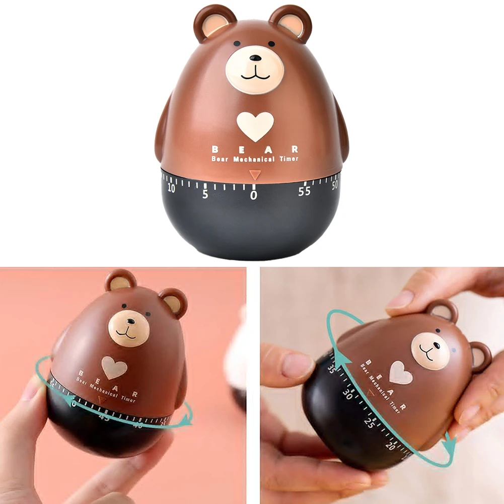 Egg Timer   1pc Kumamoto Bear Plastic Kitchen Countdown Mechanical Kitchen Cooking Baking Timers Kitchen aid Tools Cartoon animal bears