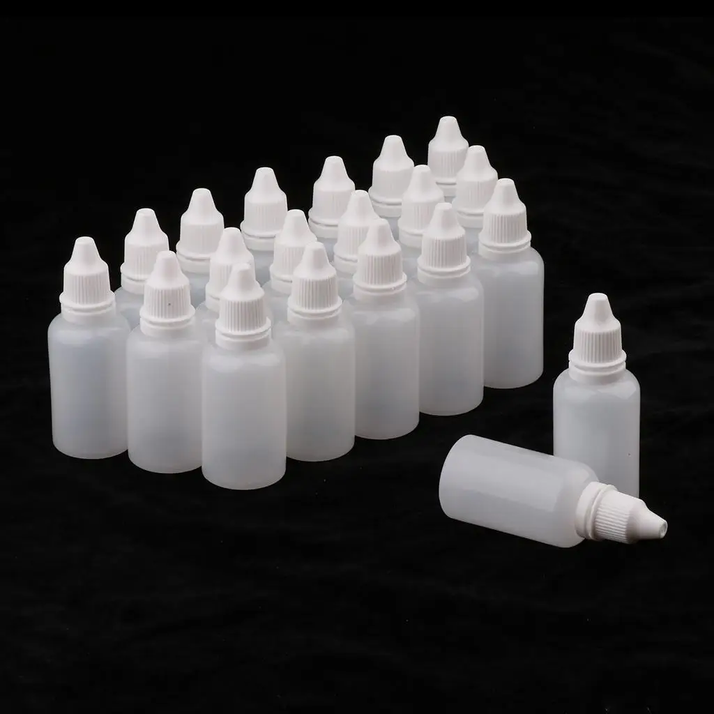 20Pcs 30ml Empty Dropper Eye Liquid Container Bottles Squeezable Refillable