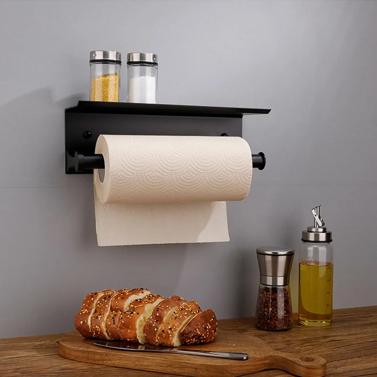 Stainless Steel Toilet Paper Holder with Screws Wall Mount Organizer Paper Towel Holder for Kitchen Washroom