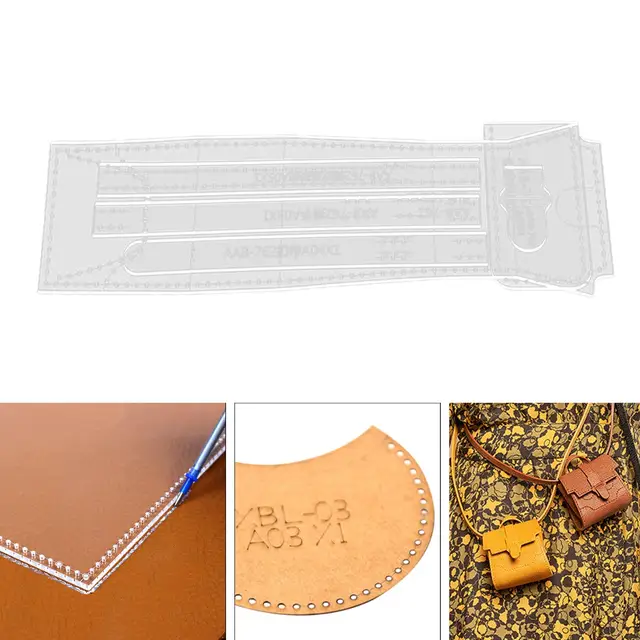 WellieSTR Acrylic Leather Patterns Templates, Leather Template Leather  Templates for Leatherwork for Leather Craft Tool - Folding Short Purse,  Card