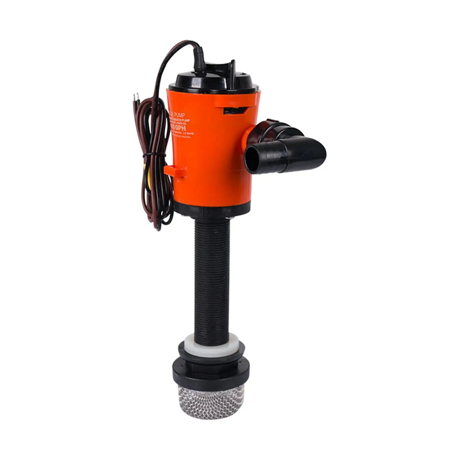 Livewell Pump for Boat Accessories Replacement Spare Parts Easy Installation with Filter Boat Bilge Pump Boat Aerator Pump