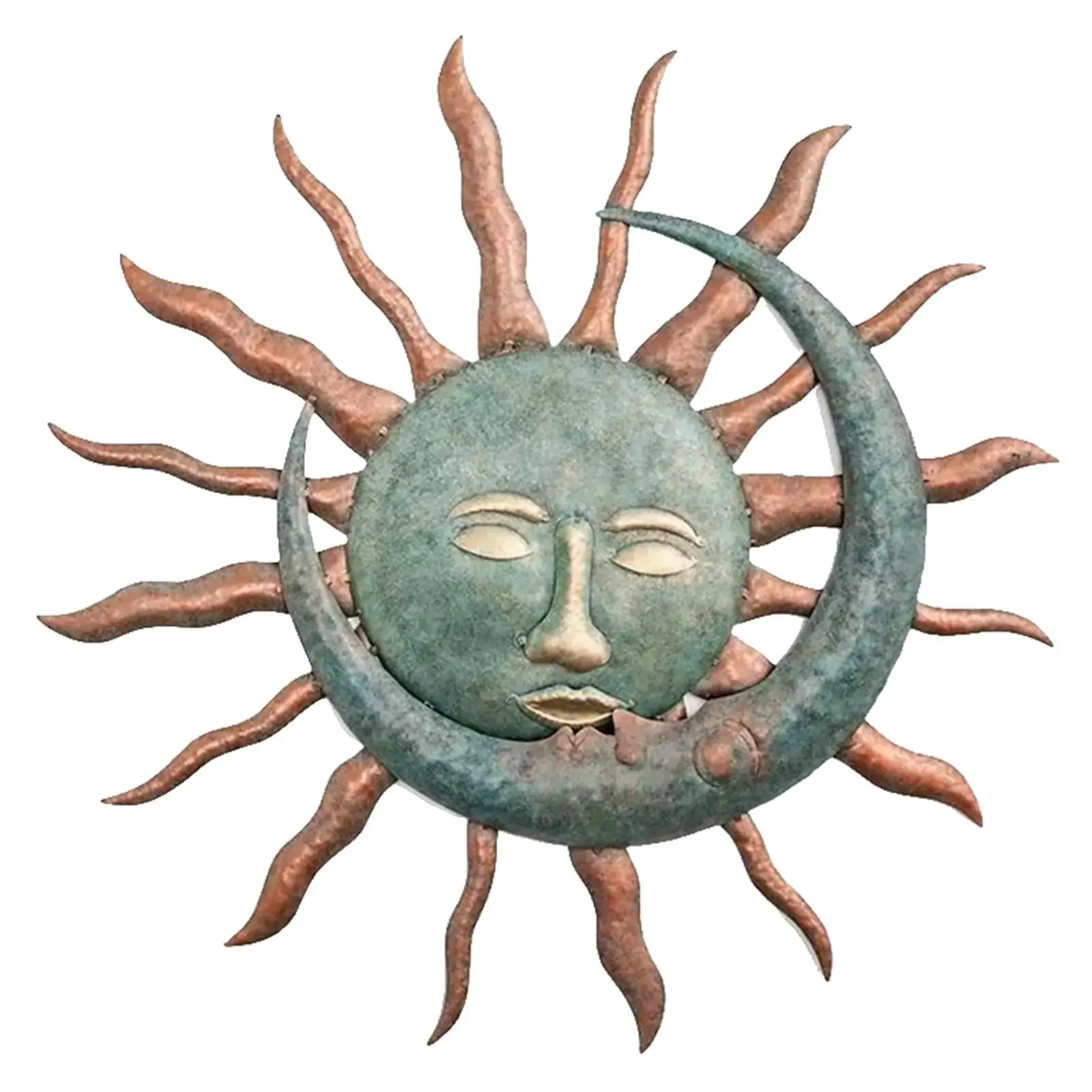 Iron Wall Art Decoration Sun Kiss Moon Vintage Style for Home Indoor Outdoor