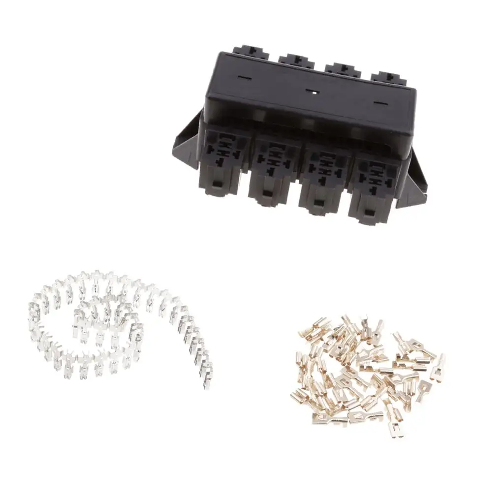 Car Vehicle 20 Blade Fuse 8 Relay Holder Block Assortment Electronicway Blade Fuse Holder + 8-way Relay Socket