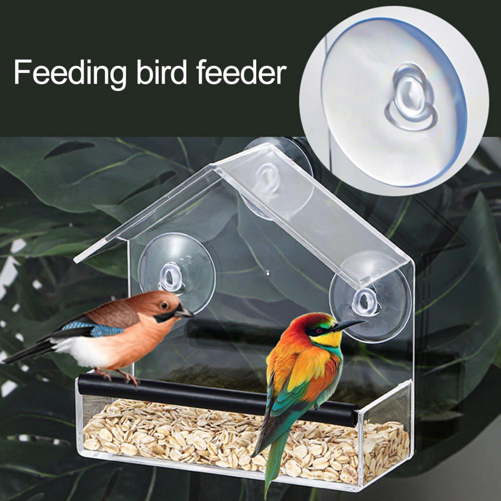 Title 13, 1 Pcs Bird Feeder Acrylic Transparent Window Bi...