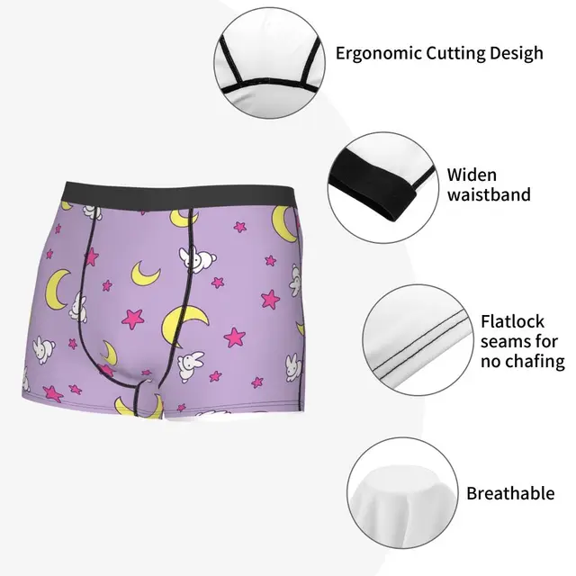 Usagi Blanket Moon Crescent Moon And Bunny Pattern Underpants Cotton  Panties Men's Underwear Comfortable Shorts Boxer Briefs - Boxers -  AliExpress