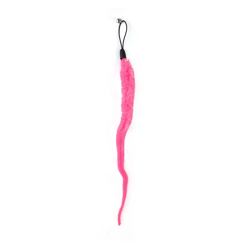Funny Cat Stick Toy Furry Feather with Bell Cat Stick Toy Kitten Igra Pet Dodatki Worm on A String Cat Toy Interactive