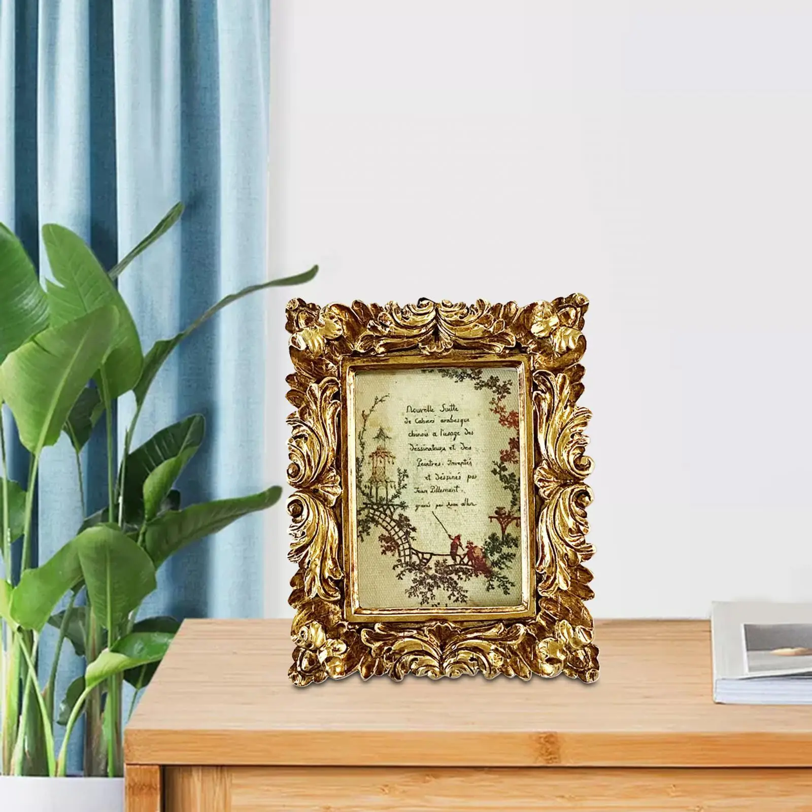 Photo Frame Hanging Hook Home Table Decoration Photo Holder European Resin Picture Frame Antique Photo Frame for Office Wedding