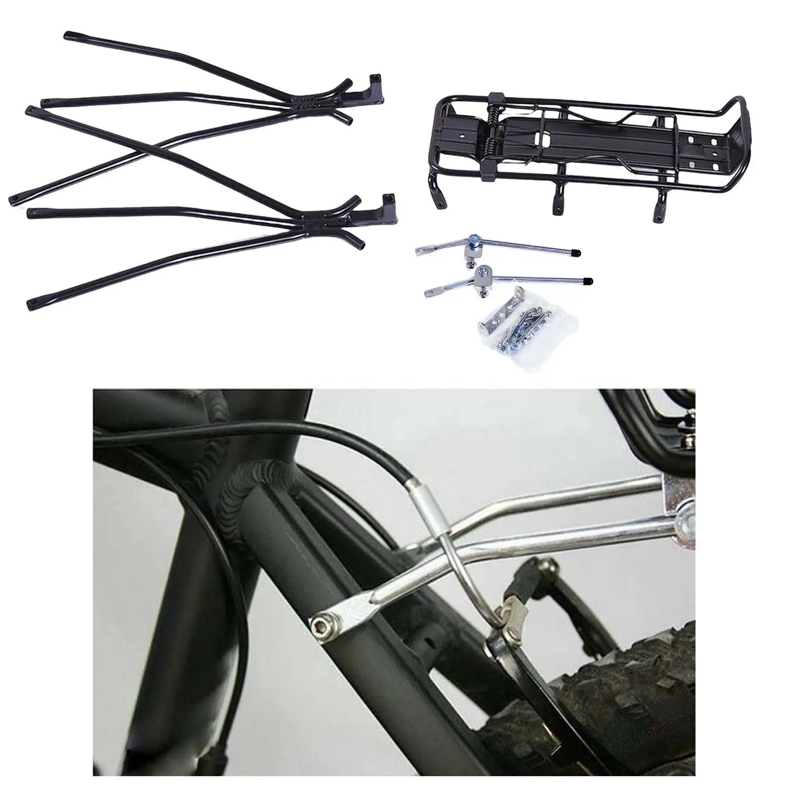 Mountain Road Rear Carrier Rack Pannier Rack Touring Carrying
