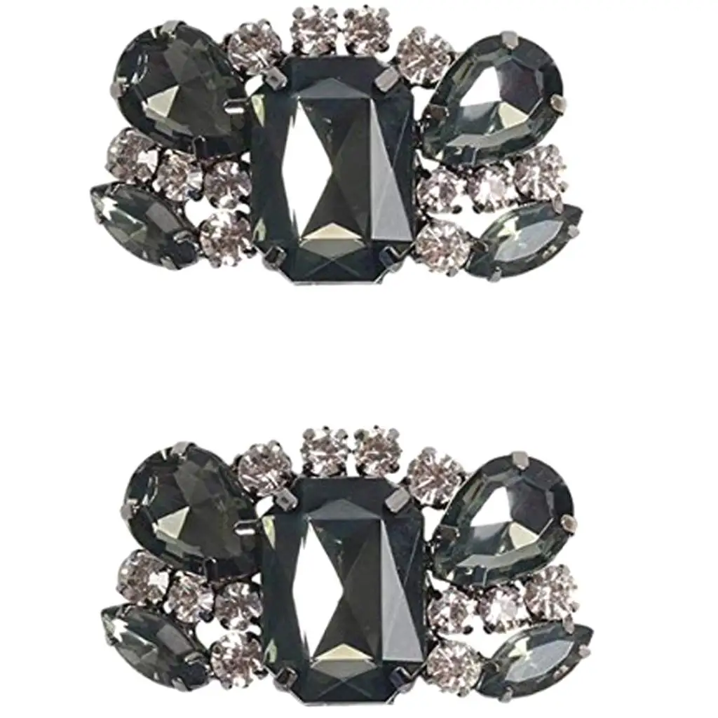 Elegant Full Rhinestone Shoe Clip - Metal Shoe Charm Decor Buckle for Ladies