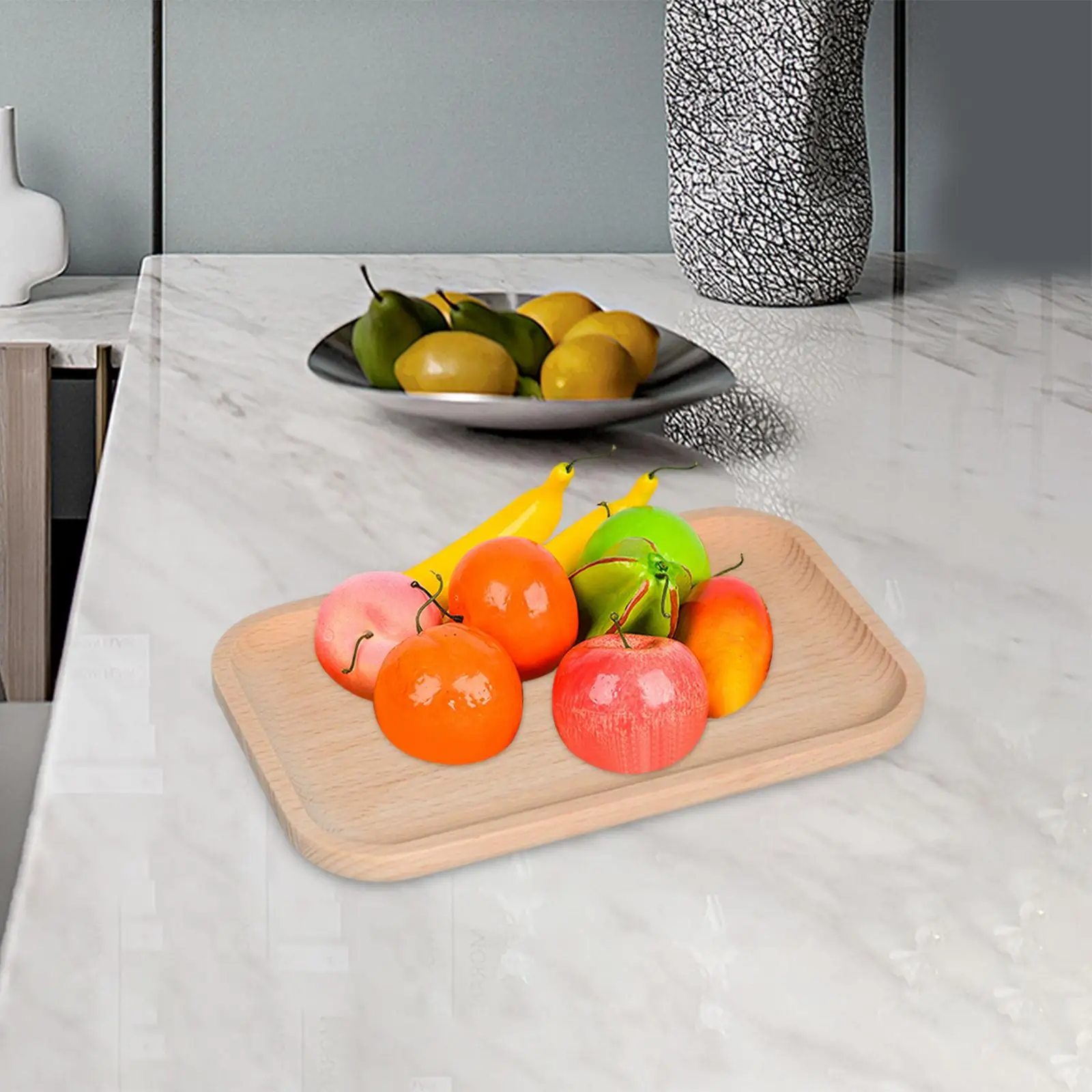 Wooden Serving Tray Home Food Tray for Restaurant Countertop Bedroom