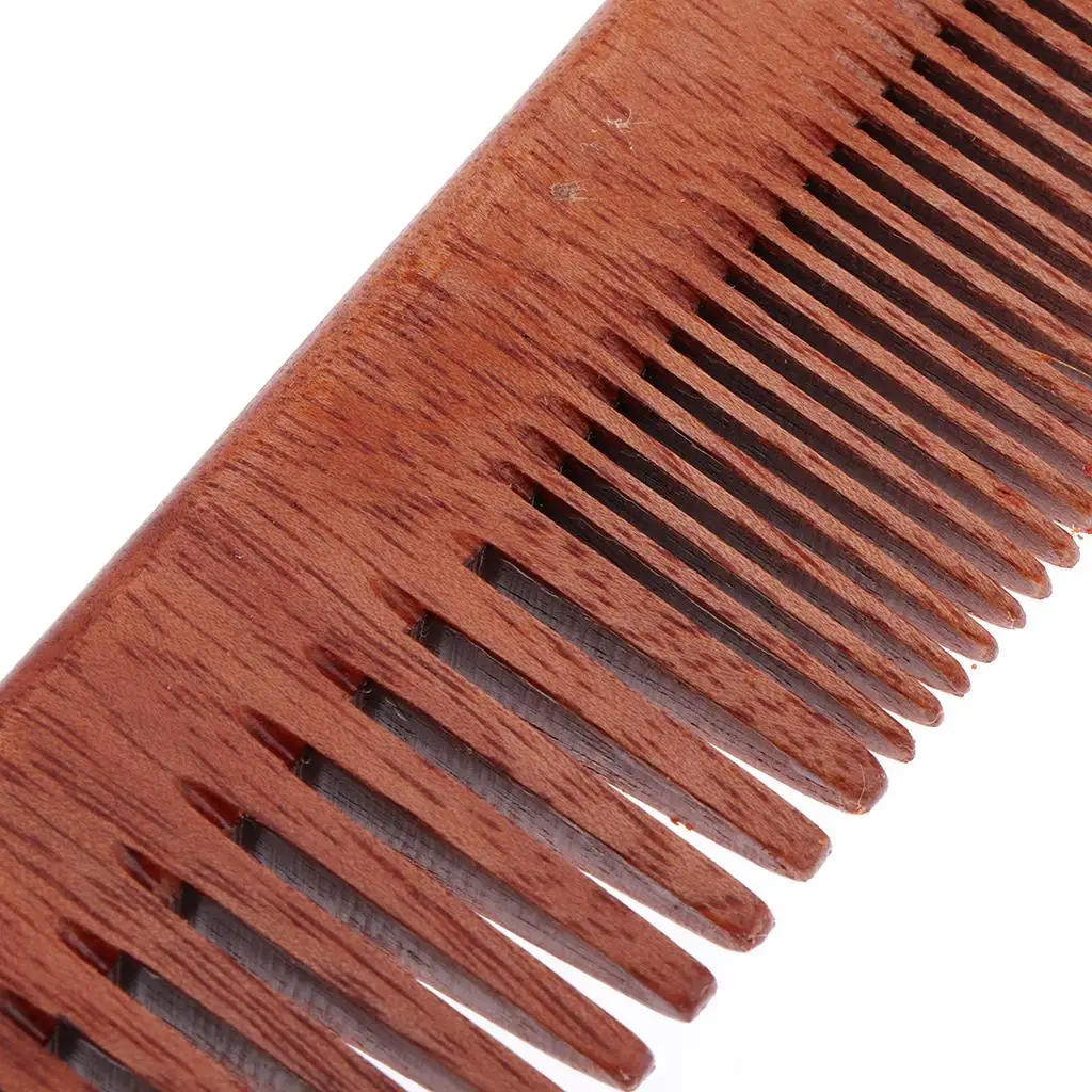 2X Natural Wooden Hair Comb Wooden Comb, Medium And Fine Toothed