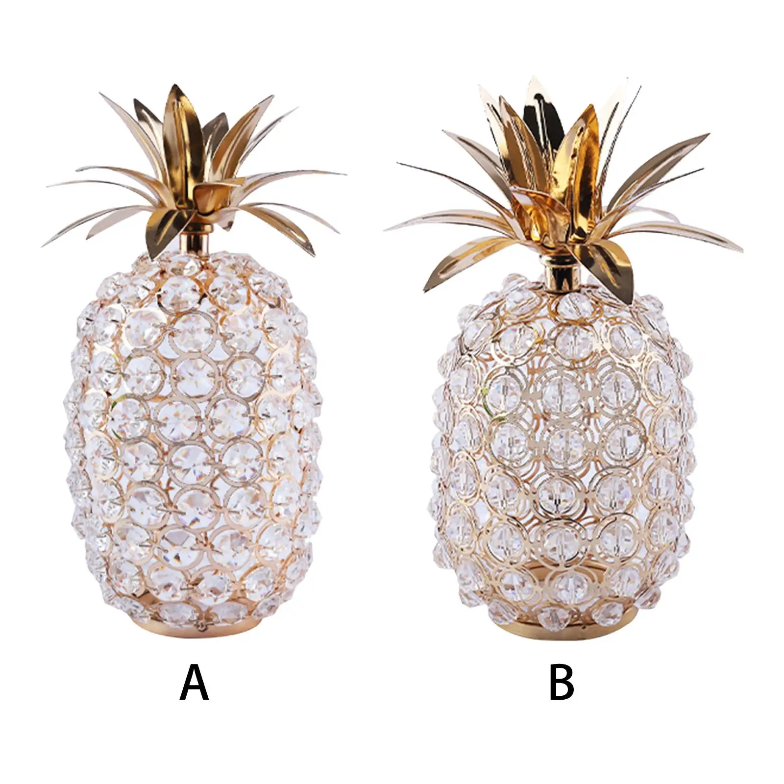Crystal Pineapple Figurines Fruit Table Statue Sculpture for Office Entrance