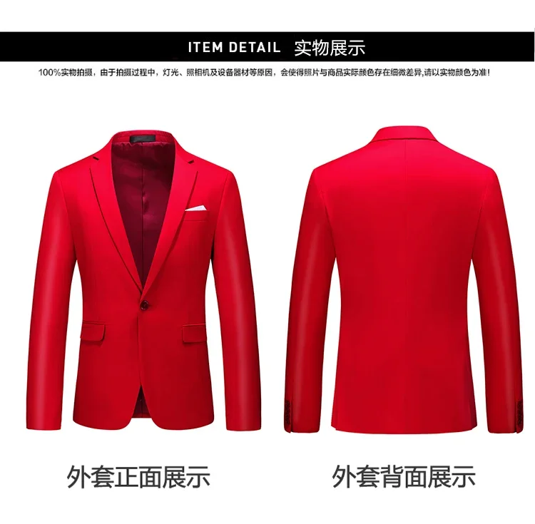 S3e9cb76d16024f9ebfc8207cb0b1b3845 2023 Fashion New Men's Casual Boutique Business Solid Color Double Breasted Suit Jacket Blazers Coat