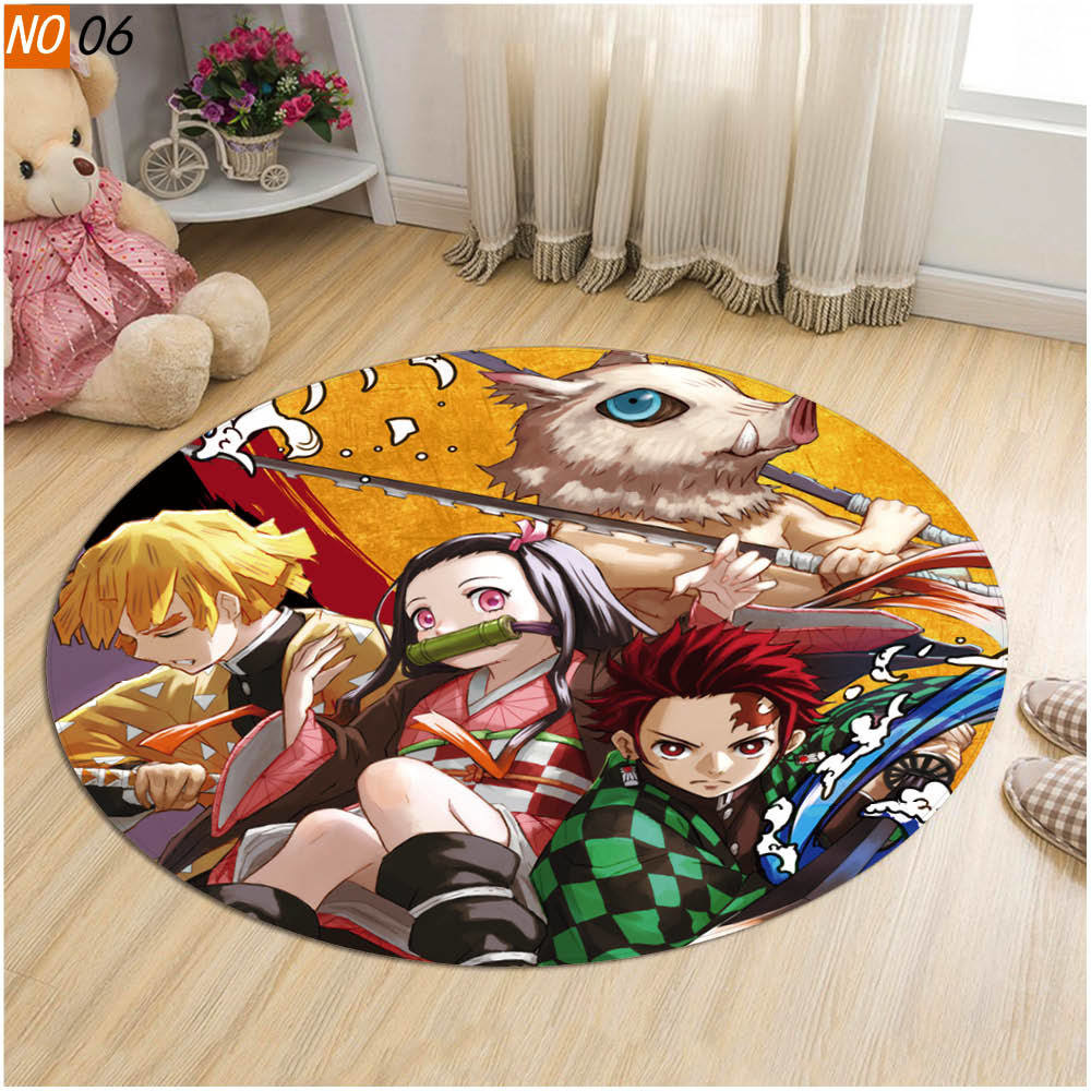 Waliicorners Anime Demon Slayer Round Carpet Rug Non-Slip Gaming Mat Floor Mat Carpets Rug Home Decor 6 S3ea403d498164a9da8002c15586a08a3Z