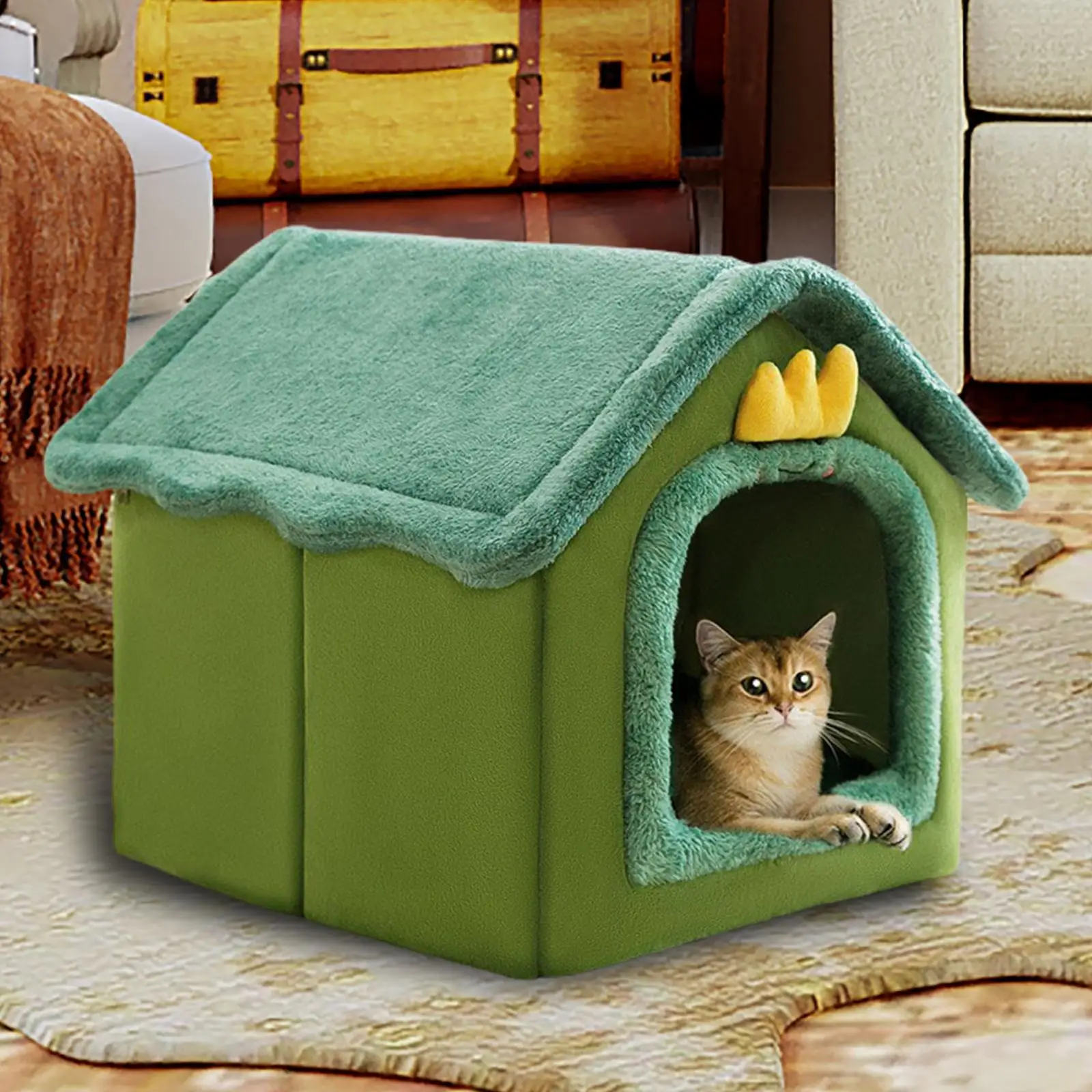 Cats Bed Sleeping House Cats Cave Pet Cushion Removable Washable Cats Hut Comfortable Kennel for Pet Supplies Small Animals