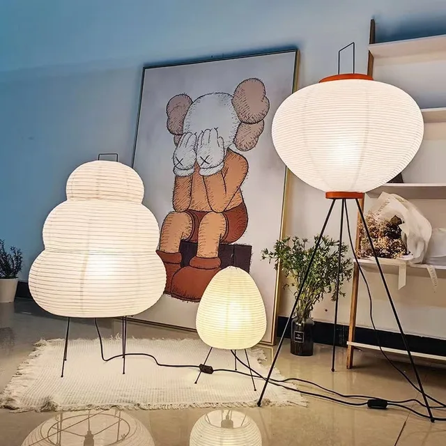 Japanese Designer Akari Noguchi Yong Floor Lamp Rice Paper Retro Art Home  Decor Living Room Bedroom Coffee Table Kitchen Study - AliExpress