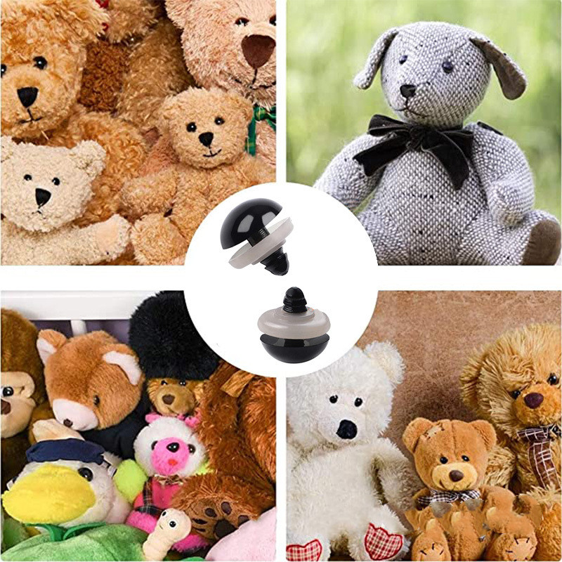 50/100 stücke Augapfel Schwarz Kunststoff Plüsch Sicherheit Augen Amigurumi für Spielzeug Kinder Diy Handwerk Lustige Spielzeug Augen Tier puppe Zubehör 5-14mm – Detail 6