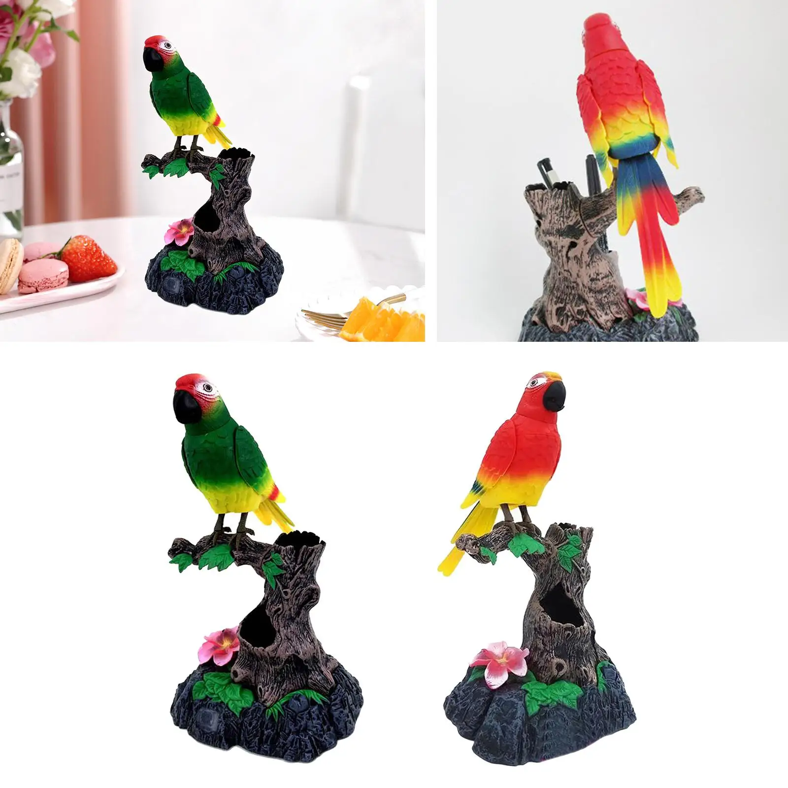 Cute Electronic Pets Simulation Sparrow Bird  Chirp Pen Holders office and home Decor Ornament  for Kids Childern