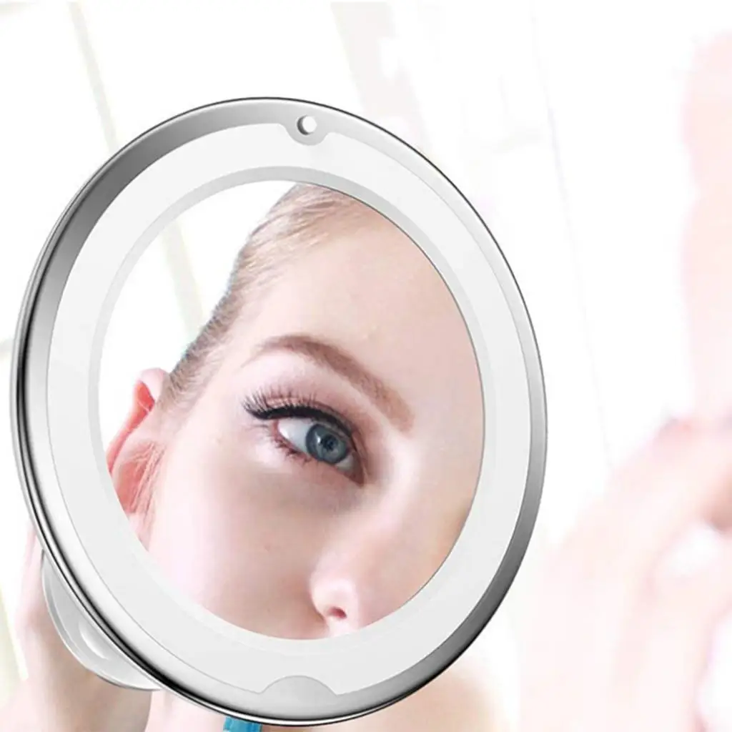 360 Rotating  Bathroom Shower Mirror with Locking Suction 7X Magnification for Makeup Application & Shaving