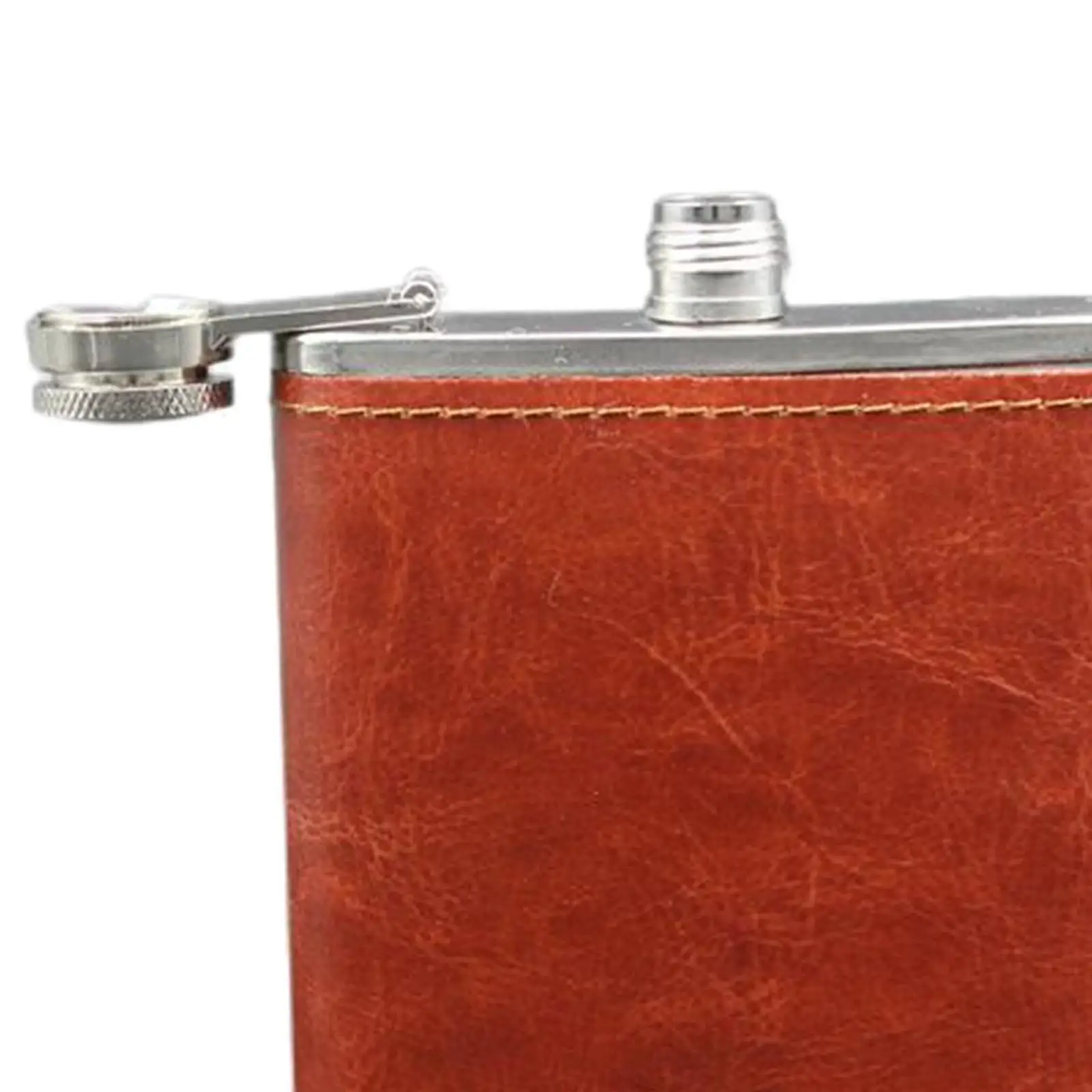 Hip Flask Sealed with PU Leather Wrapped Flagon for Groomsman Camping Traveling Man Gifts Fishing