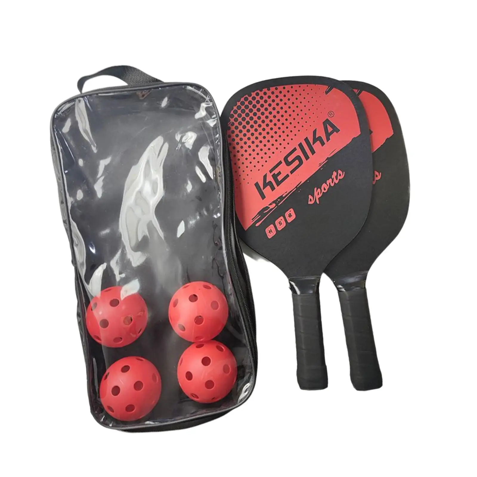 Pickleball Paddle Racket 2 Rackets Comfort Grip Lightweight 4 Pickleballs Storage Bag Wood for Men Women Indoor Outdoor Training