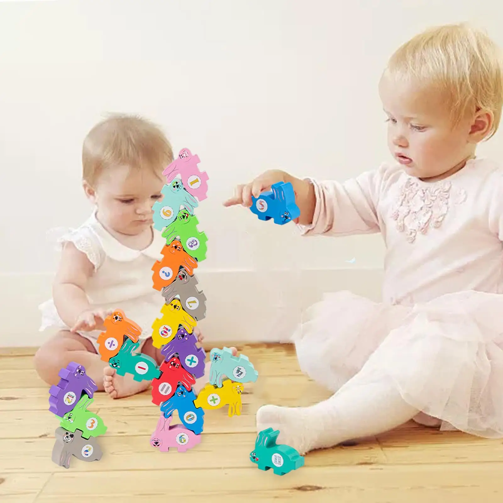 Montessori Toys Rabbit Stacking Blocks Educational Toys  Animal  for Children