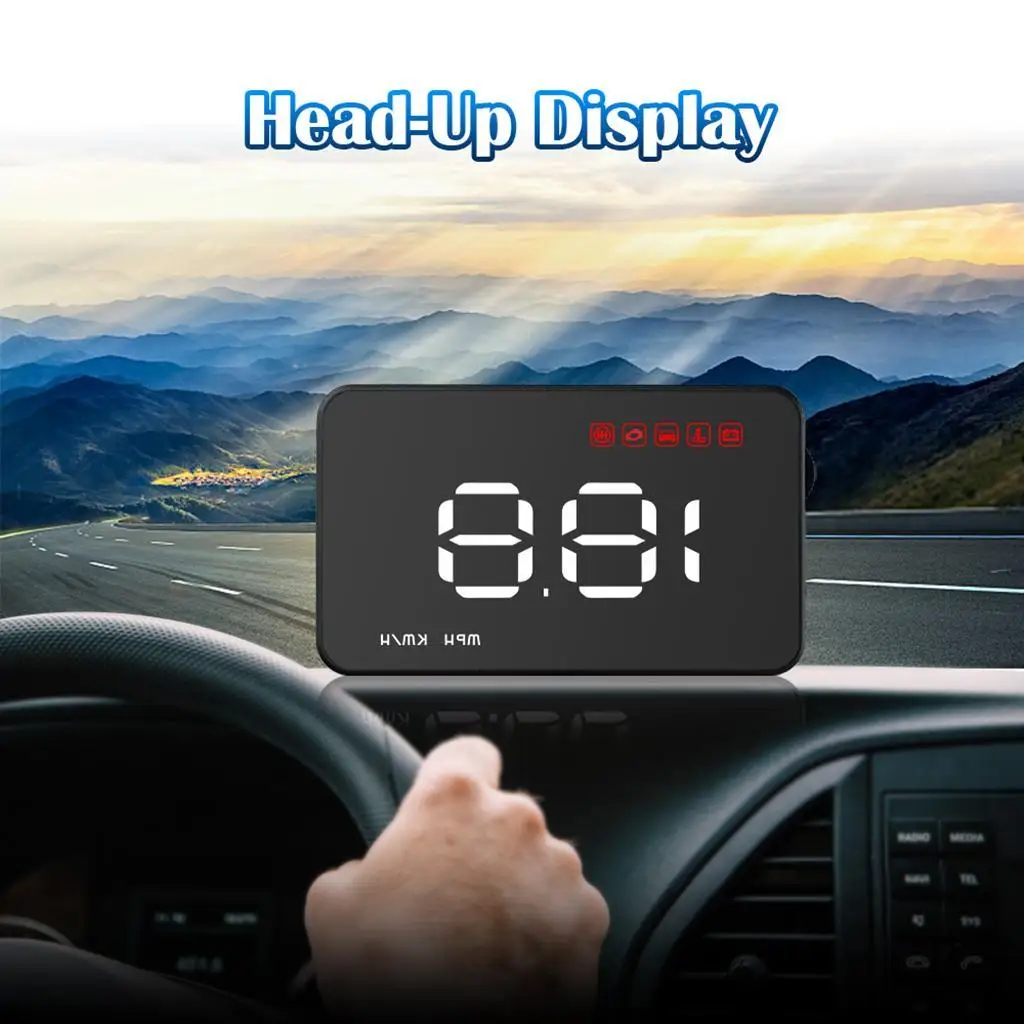 Vehicle Head Up Display Speedometer Overspeed Warning System Voltage Alarm