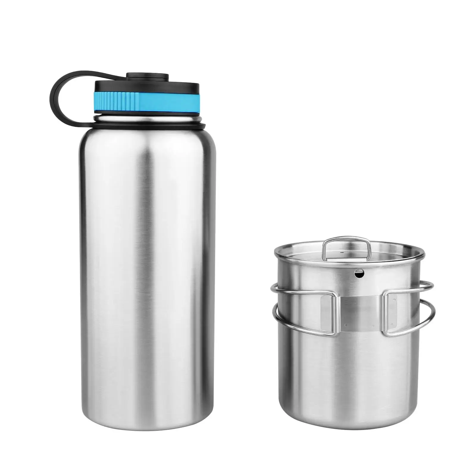 1L Water Bottle Mug with Lid Single Wall Bottle Nesting Cup Bottle Water Cup for
