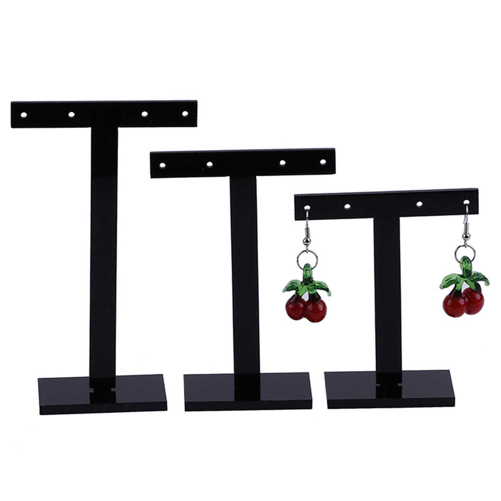 3Pcs Tabletop Earring Display Stand Photo Props Retail Photography Black Jewelry Holder Display Holders for Show for Women Girls