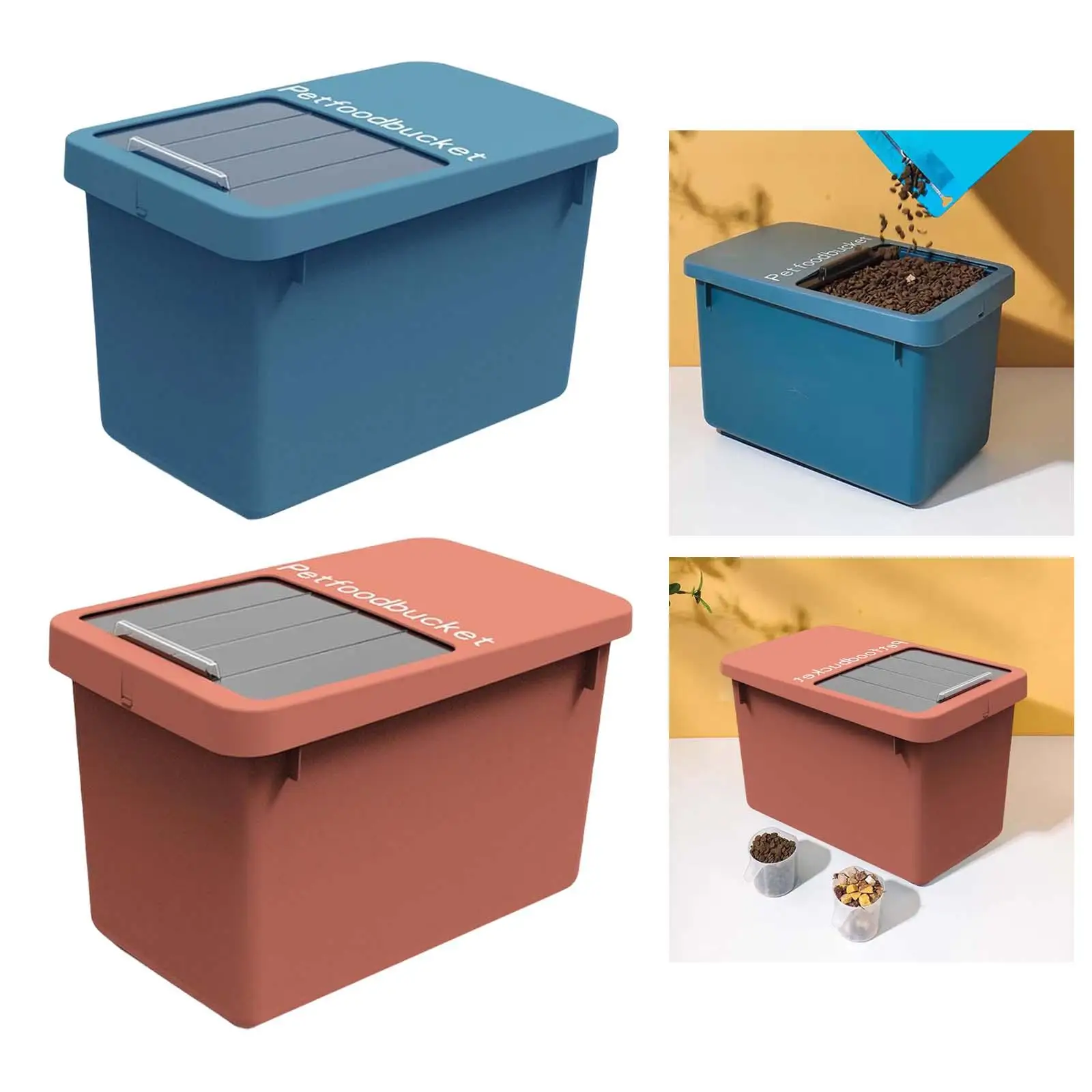 20L Pet Food Container Sealed Storage Household Plastic Tub Feeder Container Interlayer Bin for Dog Cat Animal Puppy Kitten Pets