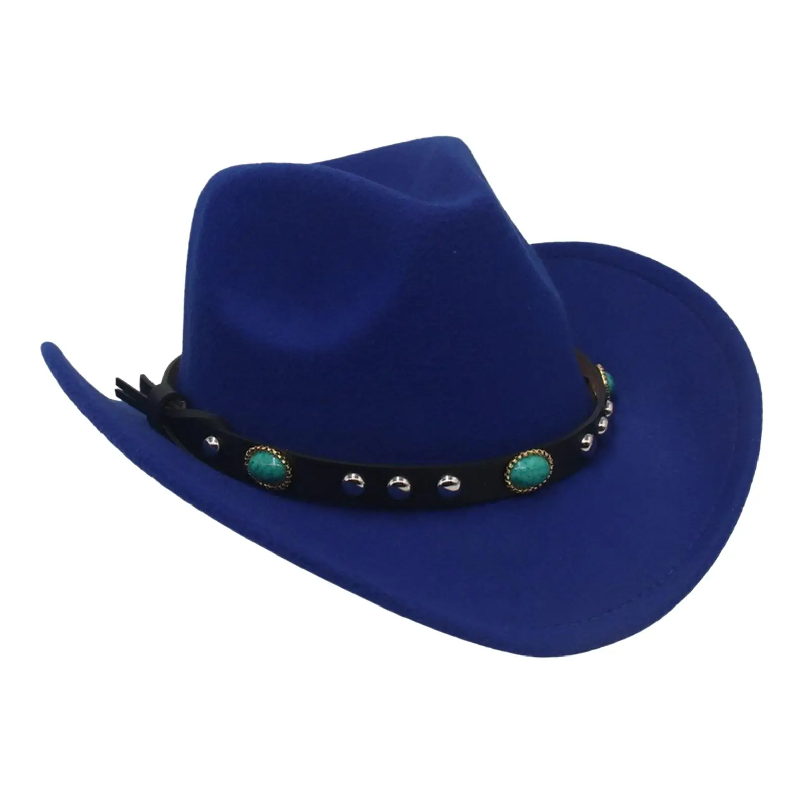 Western  Hat Wide Brim  Buckle Decor Sun Visor Hat Panama Cowgirl    for Women Teens Hiking Camping Holiday