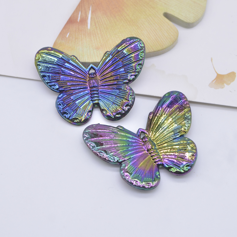 10pcs 42*32mm neues buntes Schmetterlings acryl für DIY Kopf bedeckung Haars pangen Bogen Dekor Zubehör handgemachtes Telefon Handwerk Ornament – Detail 10