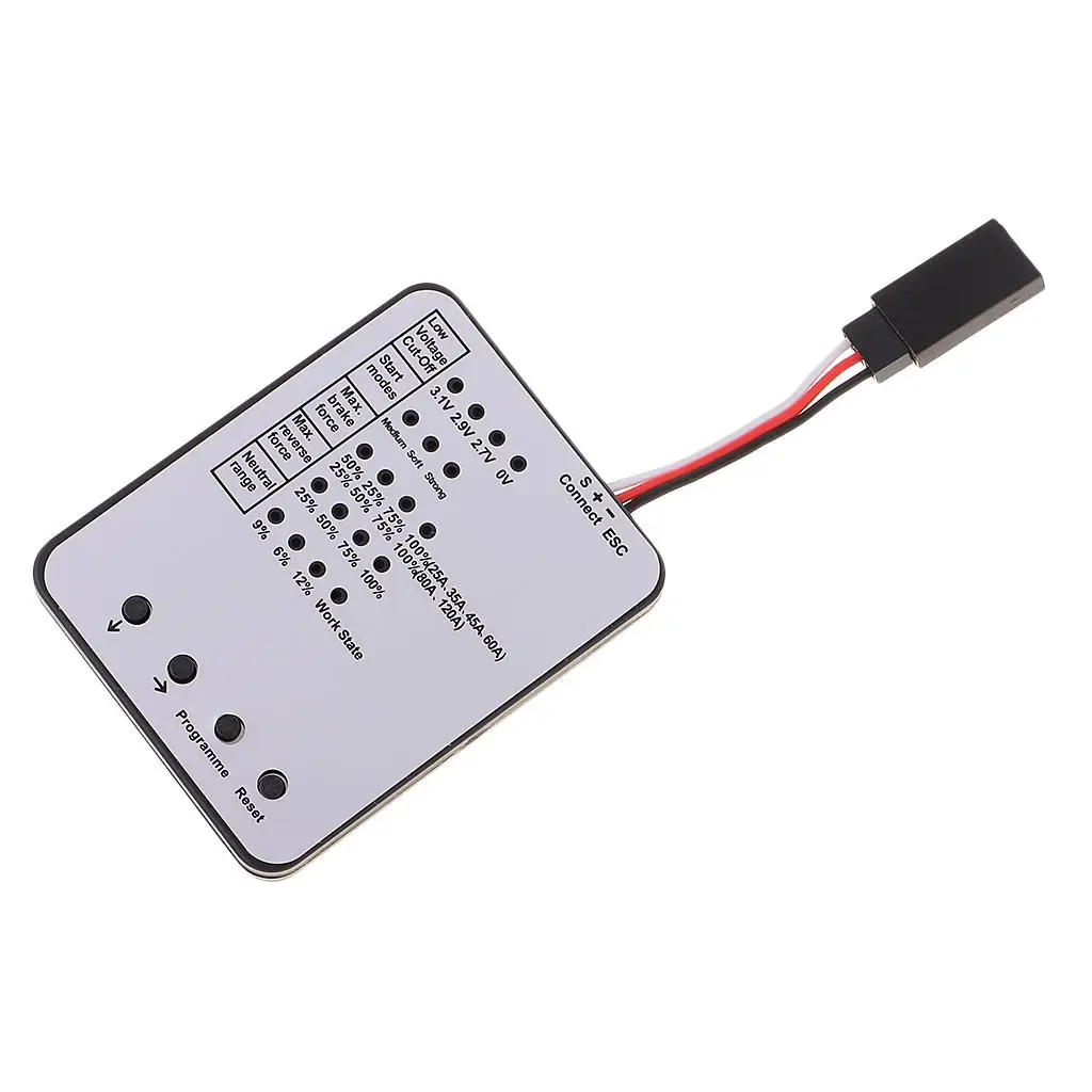 LED Programing Card Sensorless Electronic Speed Controller ESC for RC Car