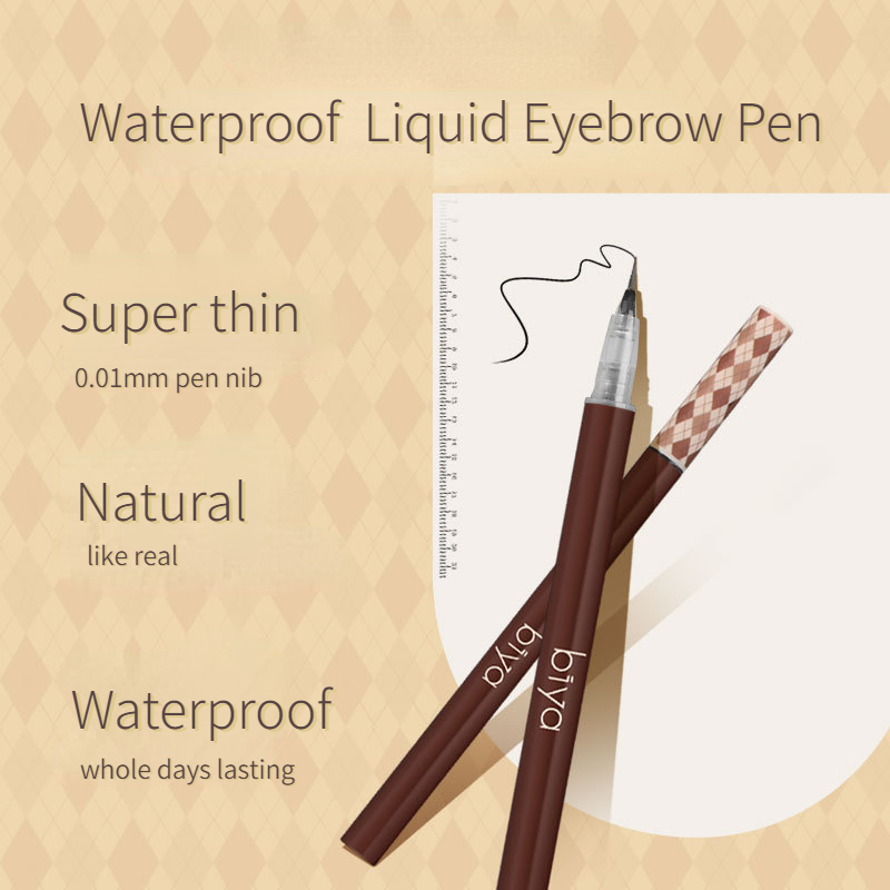 Best of Biya Liquid Eyebrow Pen Altra Thin 0.01mm Waterproof Eyebrow Pencil Sweat-proof And Colorfast Easy To Draw Brown Eyebrow Grey Reviews & Tips