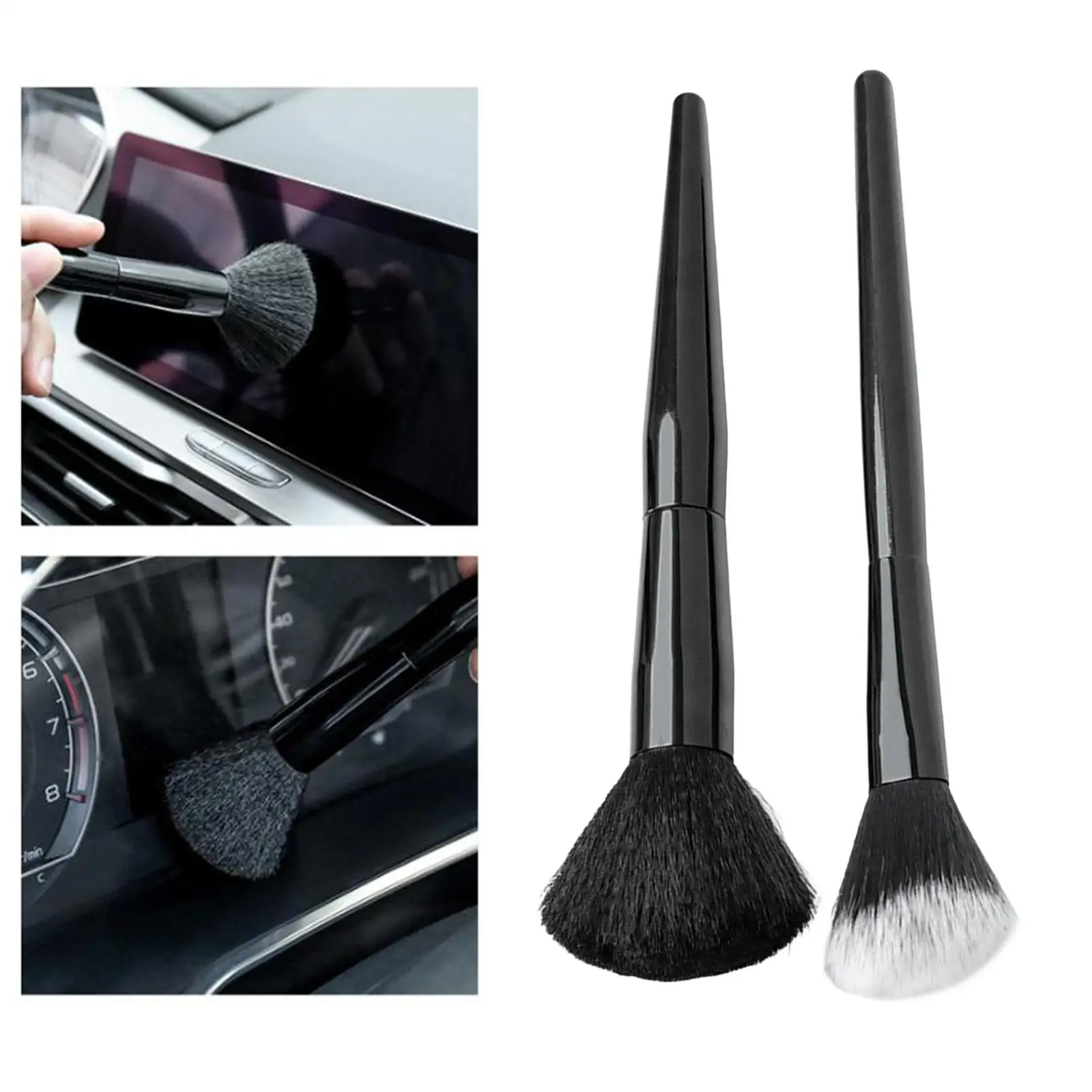 2Pcs Car Detailing Brush with Long Handle Wash Cleaning Supplies for Ashboard