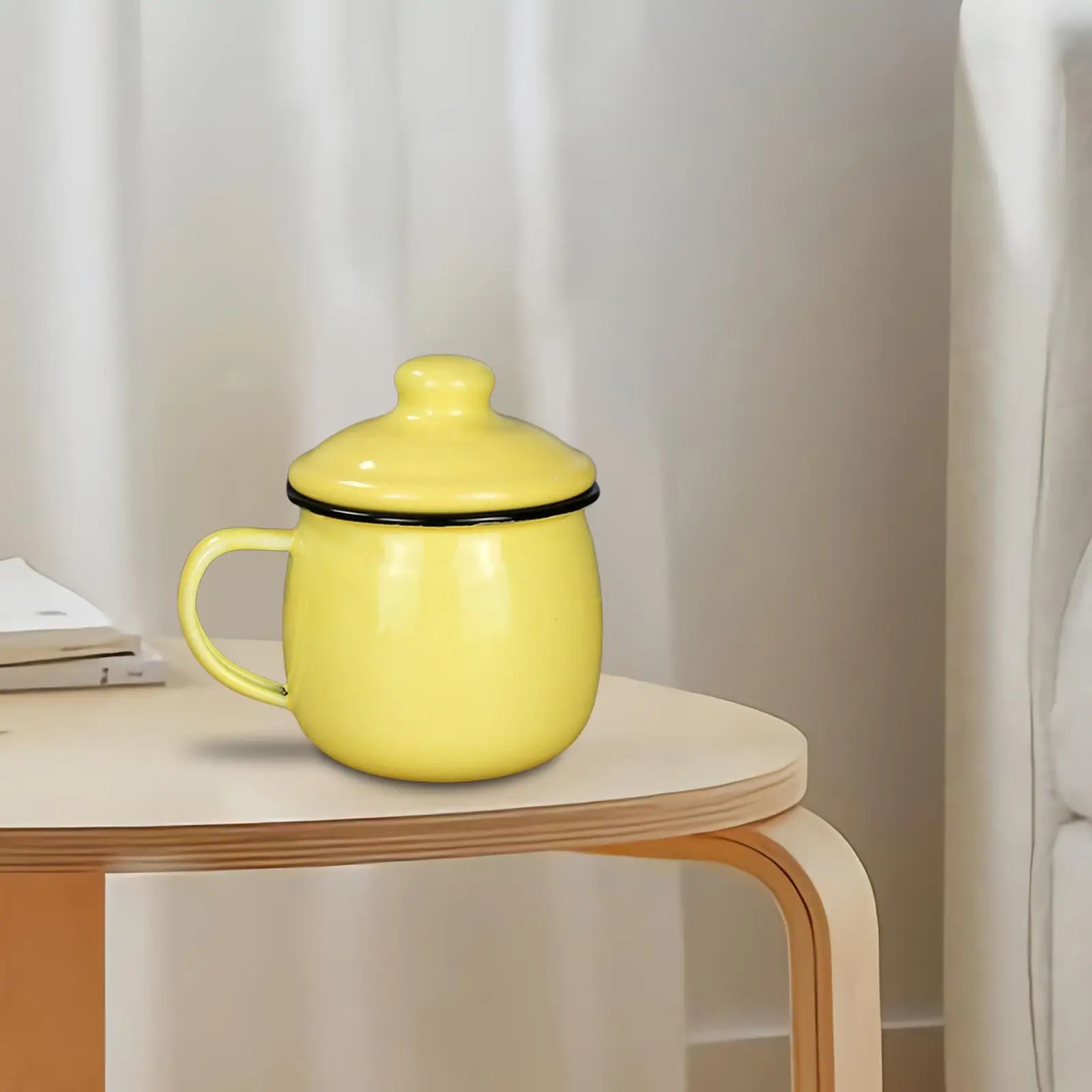 Handmade Enamel Mug with Handle Camping Mug Enamelware Juice Cup Coffee Mug Cup for Office Dining Room Picnic Home
