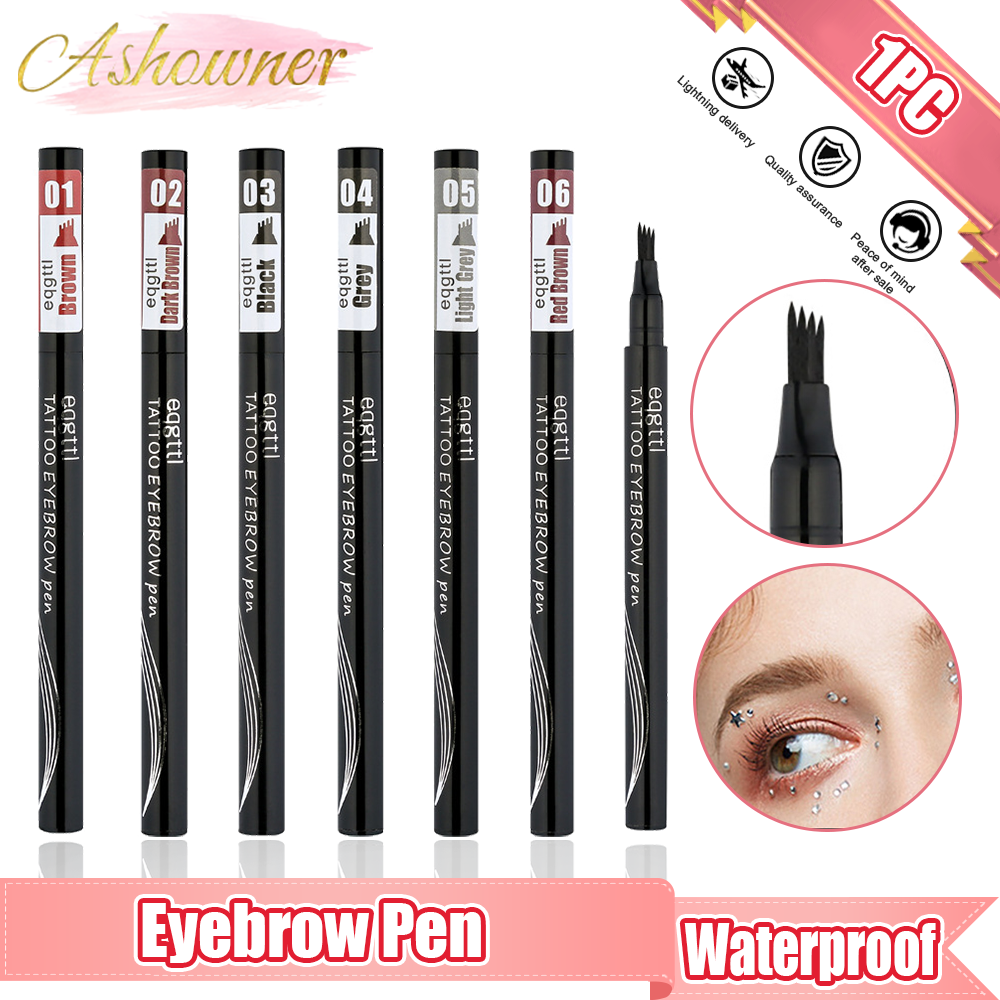 Best of ASHOWNER 1PC 4-Claw Eyebrow Pencil Women Makeup Waterproof Brown Eye Brow Tattoo Dye Tint Pen Liner Long Lasting Eyebrow Reviews & Tips