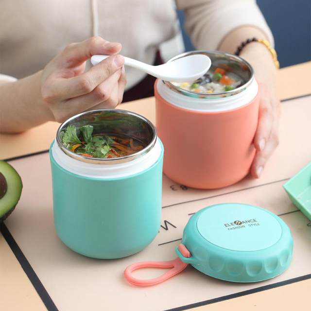 Food Insulated Lunch Box - Approx 430ml Vacuum Insulated Soup Container,  Stainless Steel Lunch Box for Kids Adults, Leak Proof Food Jar for Hot and  Cold Food