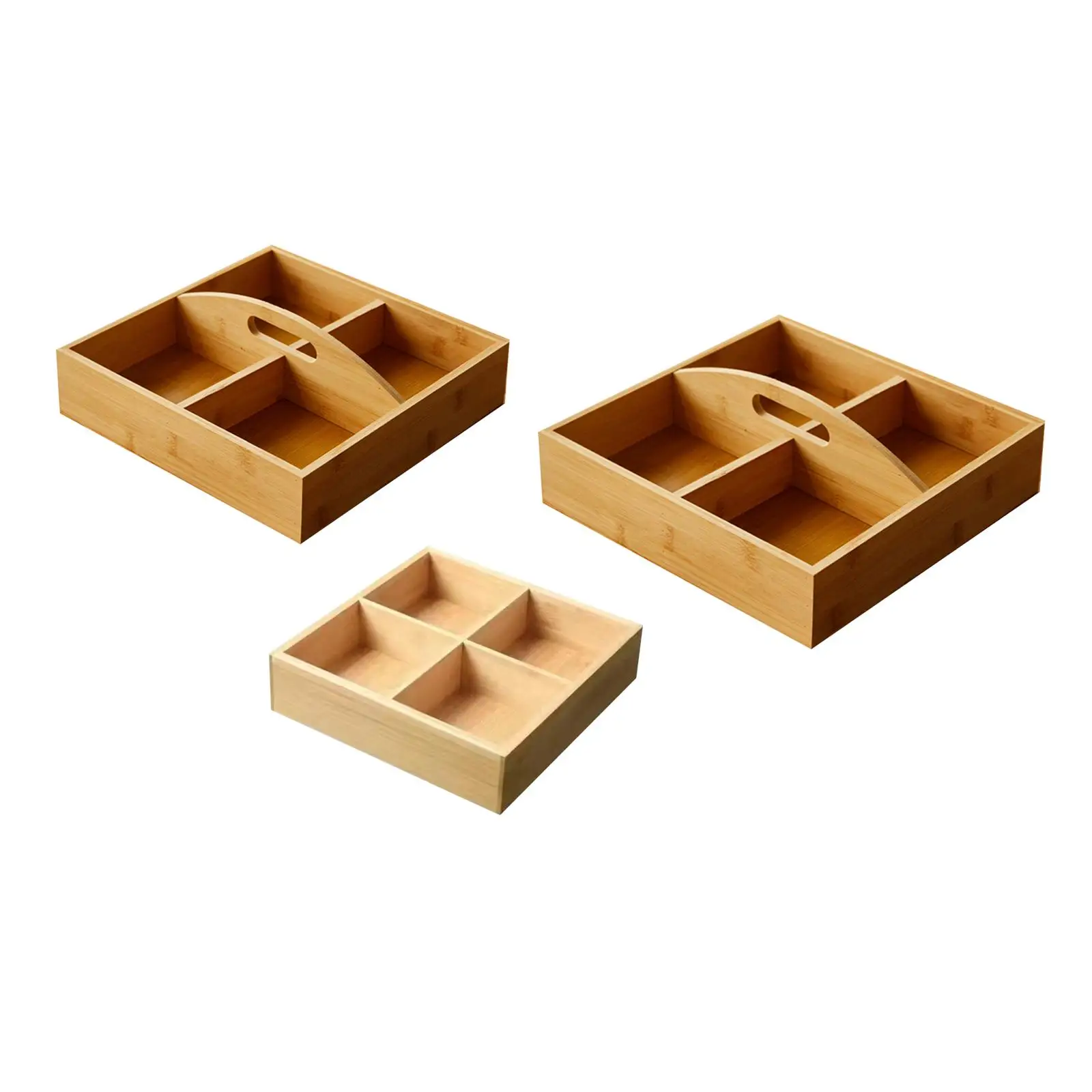 Wooden Dried Fruit Box Snack Tray with 4 Compartments for Homes, Restaurants, Office Parties, Banquet Facilities Versatile