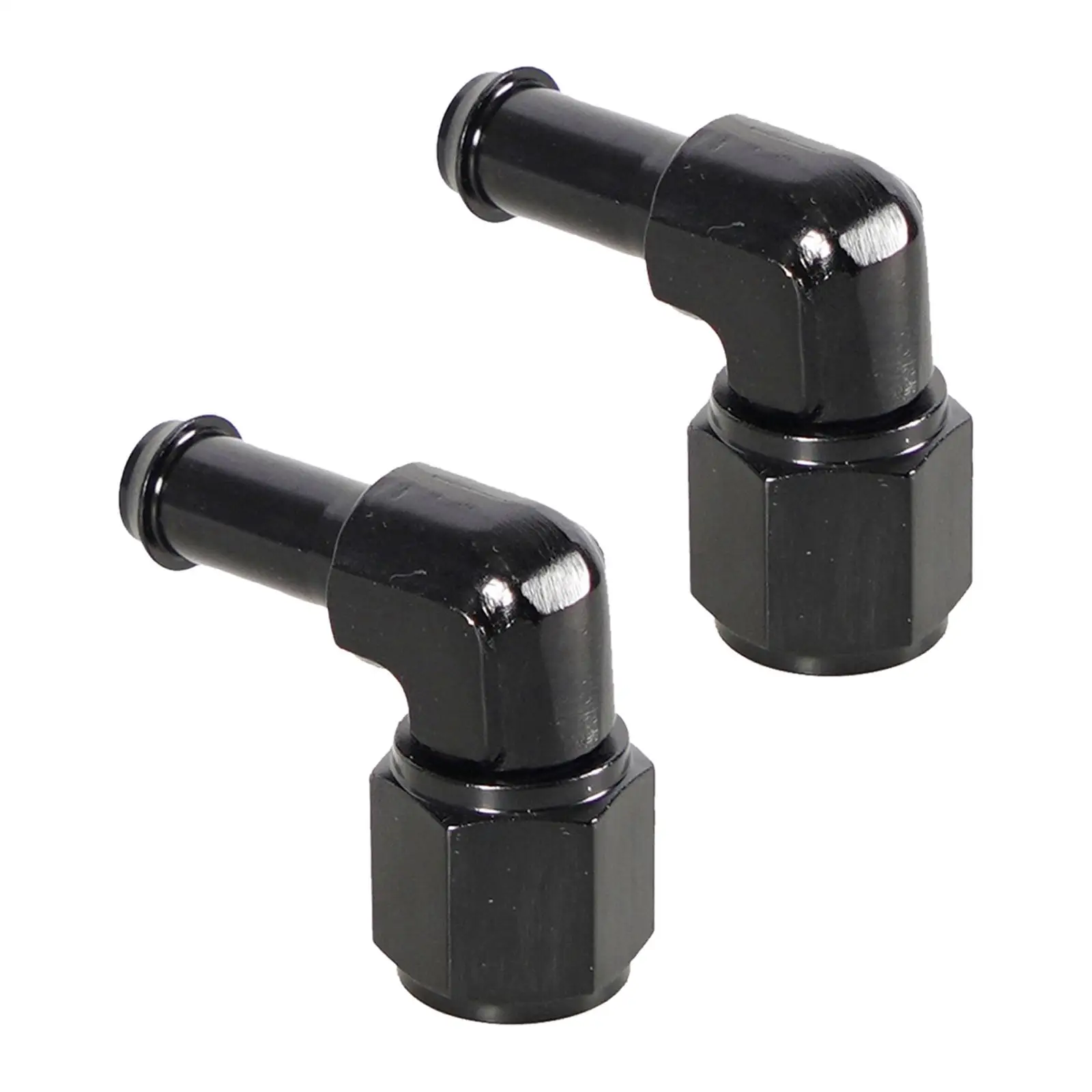 Female AN6 AN -6 Swivel Barb Fittings Adapter 90 Degree Quick Connect Aluminum Elbow Adapter Swivel Hose Fitting Black Anodized