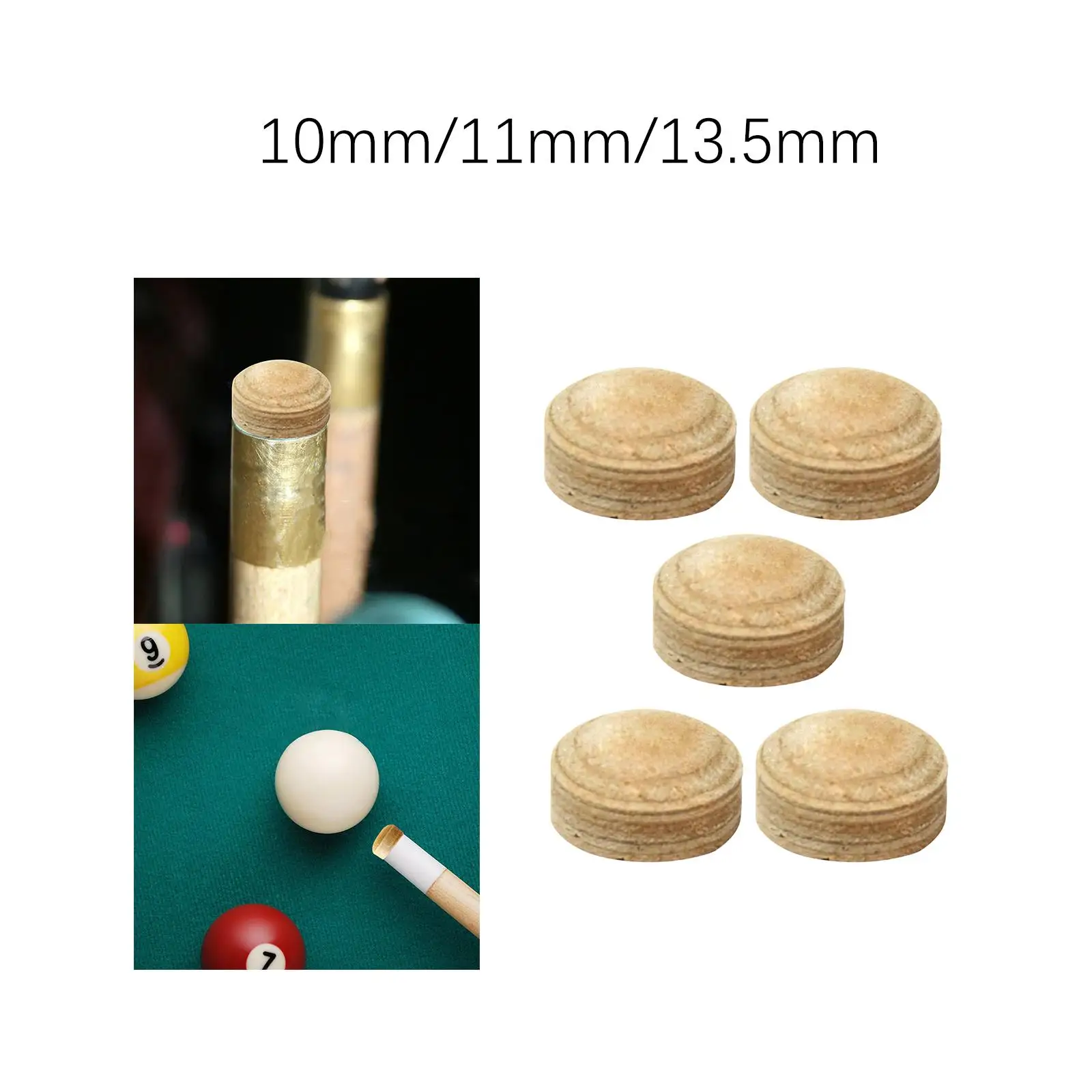 5Pcs Billiard Cue Tips Artificial Leather Tips for Club Personal Use Pub