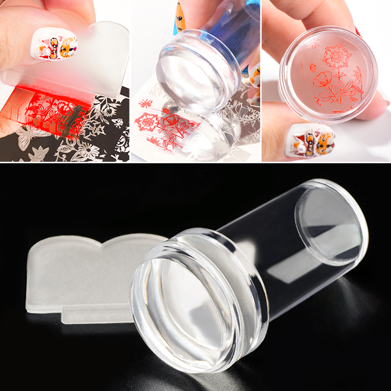 Description Picture 4 of itemNail Stamper Jelly Silicone Printing Nail Polish Stamping French Tip Nail Stamp Template with Scraper Manicure Stencil Tools