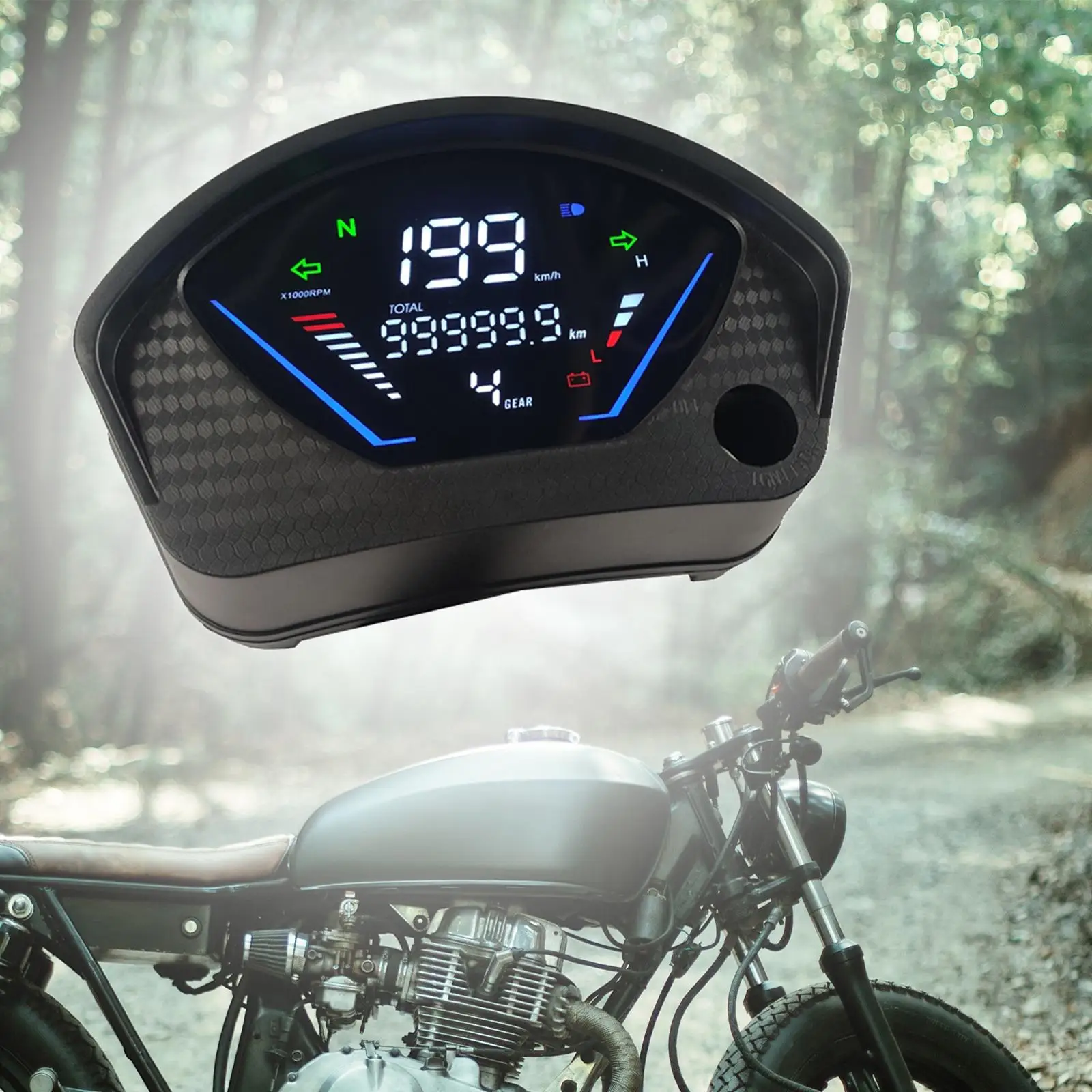 Motorcycle Digital Speedometer Fuel Level Display 199 Kph MPH Meters for Honda CD70 Waterproof Sturdy Replace Parts Stylish