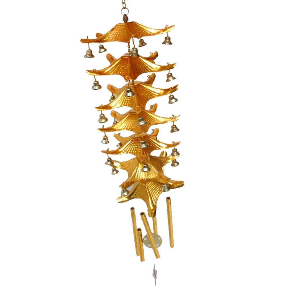 Portable Outdoor Decorative Romantic Wind Chimes of Happiness  seven-story Ornament  with Bells