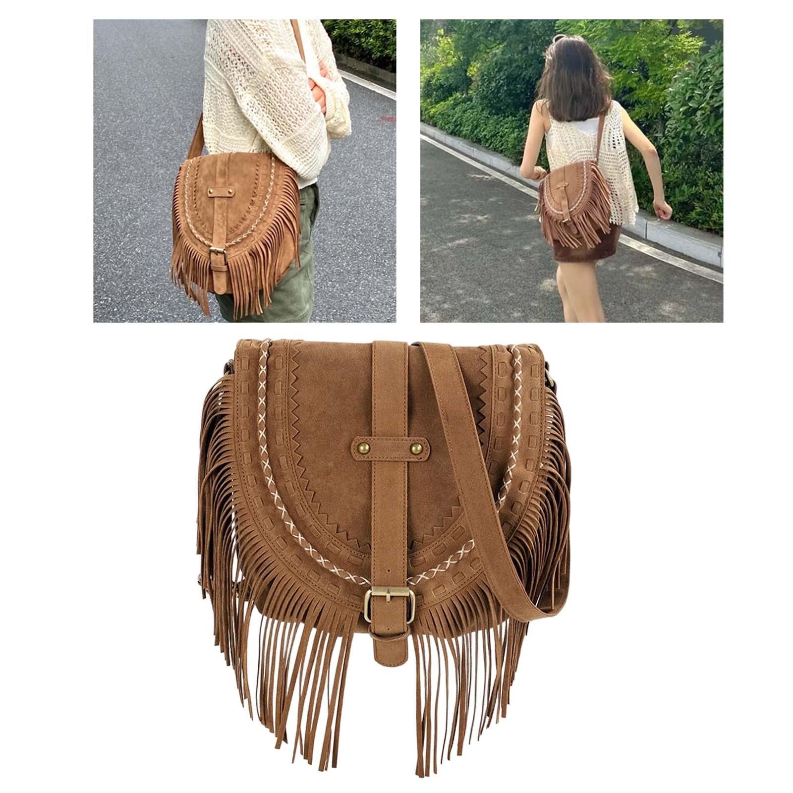 borla para mulheres, bolsa de ombro elegante boho retrô, verão