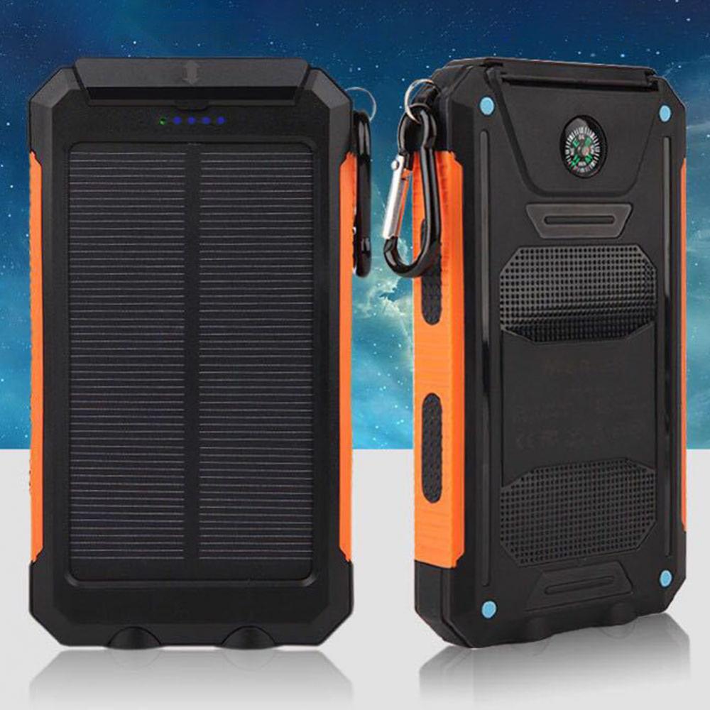 Description Picture 6 of itemSolar Panel Power Bank Case Dual USB SOS Light Flashing Light Compass Bank Power Case Battery Charger External Box Flashlight