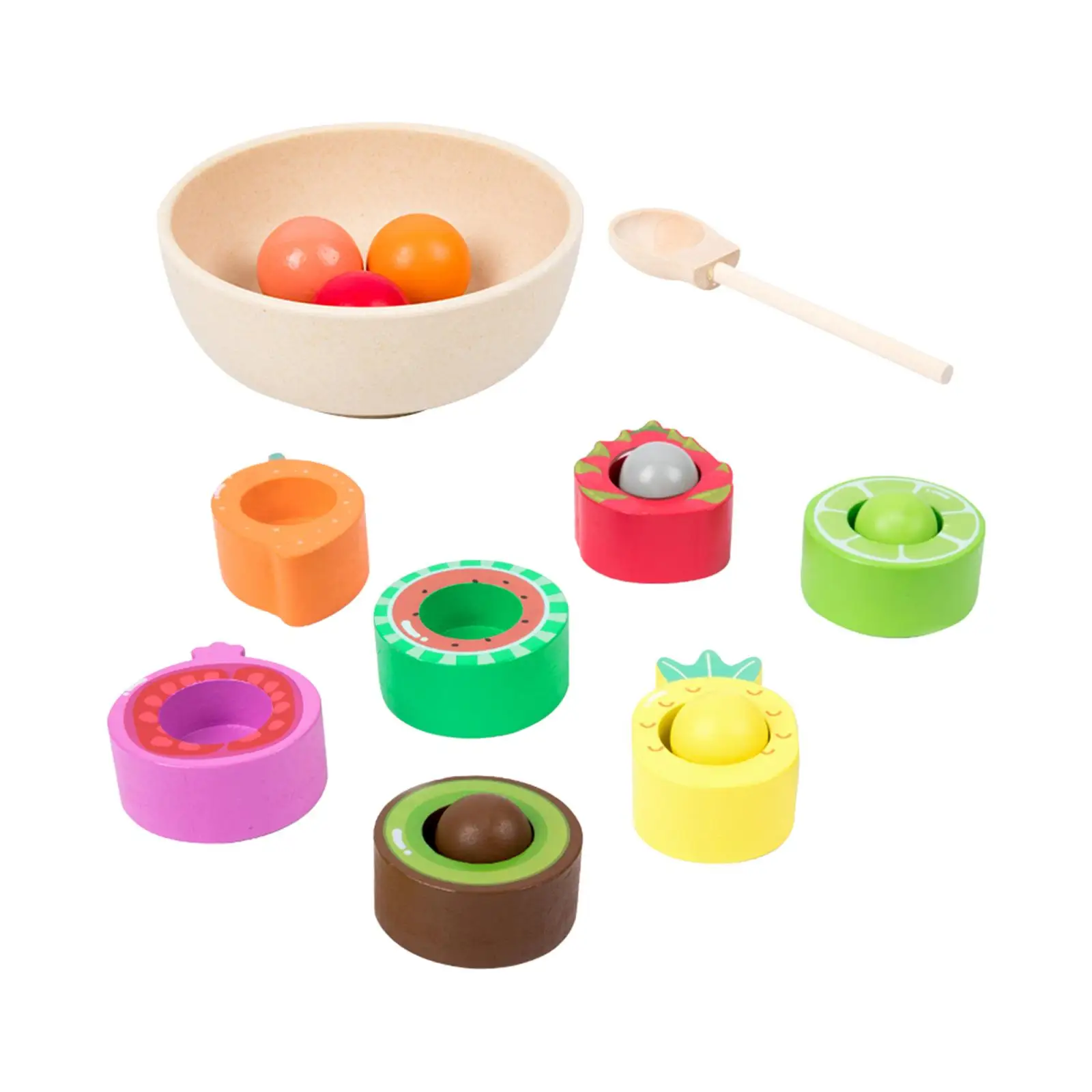 Montessori Toys Wooden Balls in Cups Preschool Sensory Toys Colorful Balls Color Sorting for Age 3 4 5 6 Boys Holiday Gifts