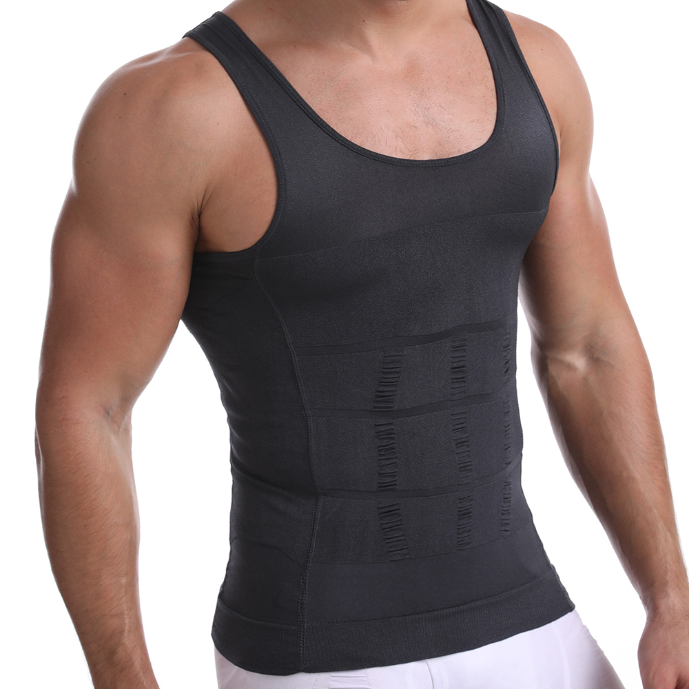 Description Picture 5 of itemMens Slimming Body Shaper Waist Trainer Vest Chest Compression Shirt Abs Abdomen Trimmer Undershirt Tummy Control Shapewear Tops